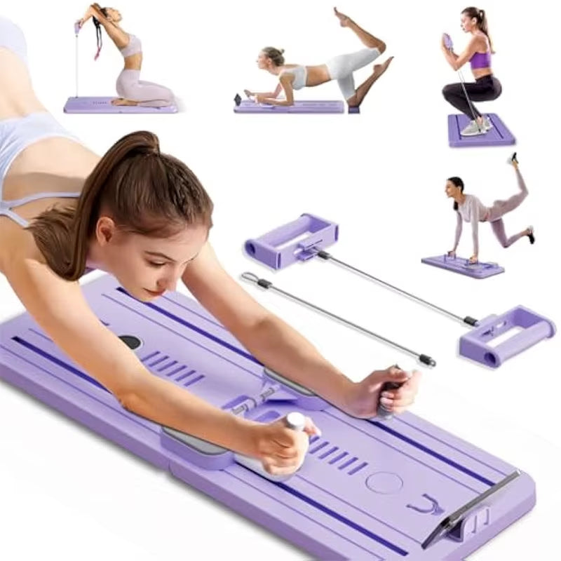 Commercial Home Foldable Pilates Board Reformer Abdominal Core Trainer Ab Exercise Abs Roller Workout Equipment