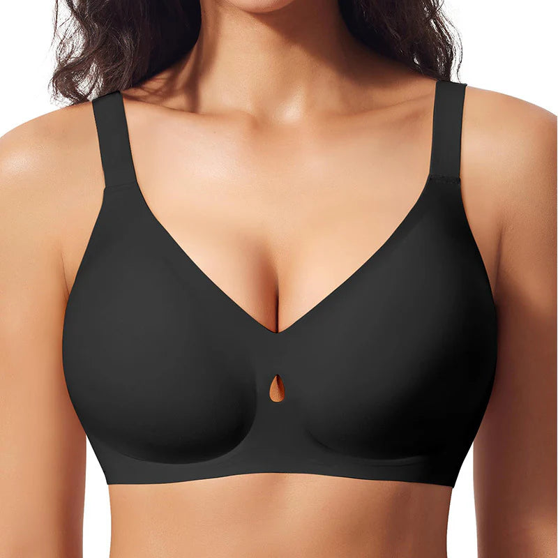 Gather without Steel Ring, Jelly Strip, Big Chest, Fat Mm, Breathable, Sexy, Seamless Underwear, Women'S Bra